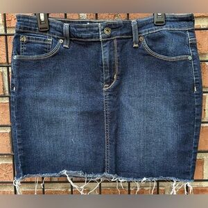 Denizen from Levi's Frayed Hem Mini Skirt - Dark Blue